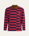 Wales Bonner Men's Cotton Stripe Corduroy-collar Rugby Shirt In Multi