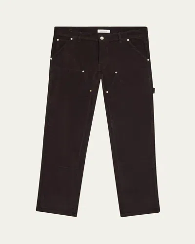 Wales Bonner Men's Kingston Velvet Carpenter Trousers In Otter