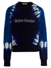 Wales Bonner Embroidered Logo Sweatshirt Tie Dye In Blue