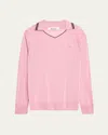 Wales Bonner Men's Ribbed Polo Soccer Jersey In Pink  Navy