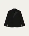 Wales Bonner Men's Single Satin Lapel Tuxedo Jacket In Black