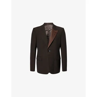 Wales Bonner Mens Alto Single-breasted Wool Blazer Brown Xs