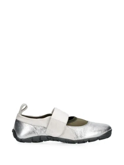 Wales Bonner Metallic Touch-strap Ballet Flats In Silver