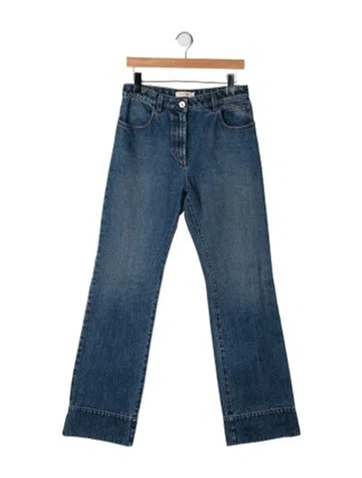 Pre-owned Wales Bonner Mid-rise Flared Jeans In Blue