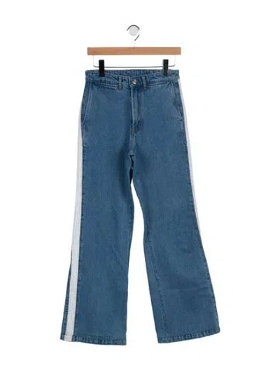 Pre-owned Wales Bonner Mid-rise Wide Leg Jeans In Blue