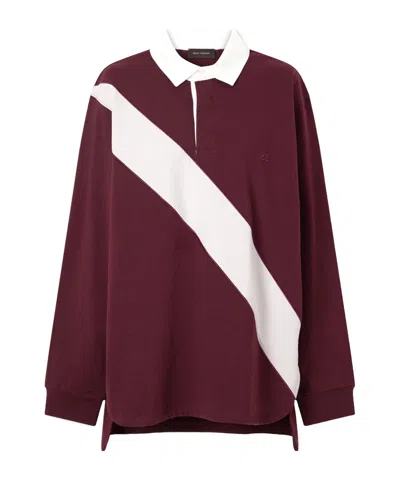 Wales Bonner Prism Cotton-jersey Polo Shirt In Burgundy