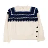 Wales Bonner Fair Isle Crewneck Sweater In Avorio/blu