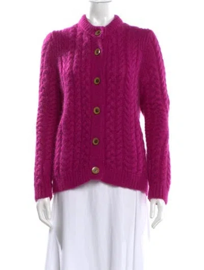 Pre-owned Wales Bonner Mohair Mock Neck Sweater In Purple