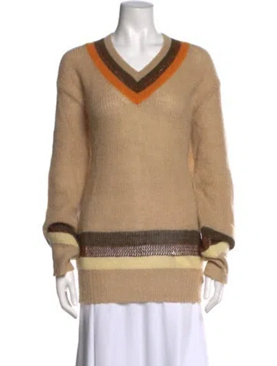 Pre-owned Wales Bonner Mohair Striped Sweater In Neutral