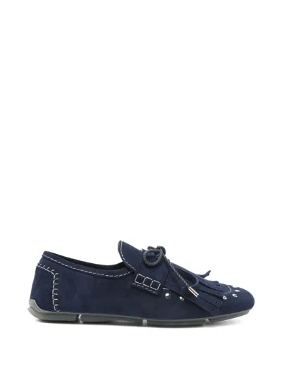 Wales Bonner Montego Tassel Suede Loafers In Blue