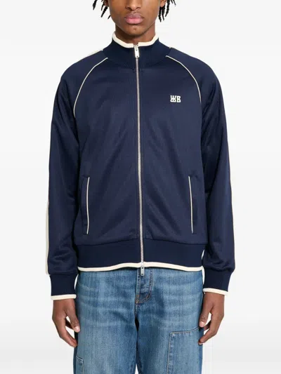 Wales Bonner Motion Mesh-panelled Track Jacket In Blue
