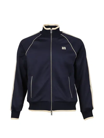 Wales Bonner Motion Raglan-sleeve Track Jacket In Blue