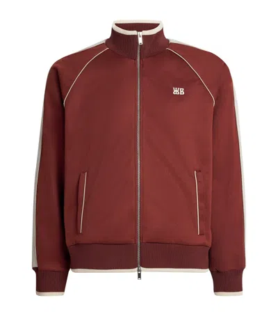 Wales Bonner Motion Zip-up Sweatshirt In Burgundy