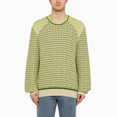 WALES BONNER MULTICOLOR STRIPED AND CHECKERED CREW NECK JUMPER FOR MEN
