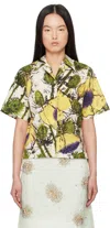 Wales Bonner Althea Floral Print Shirt In Poppy Yellow