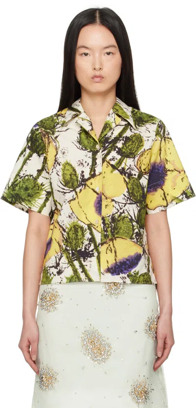 WALES BONNER MUTLICOLOR ALTHEA PINTUCK SHIRT