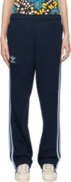 Wales Bonner Navy Adidas Originals Edition Fleece Track Pants In Collegiate Navy