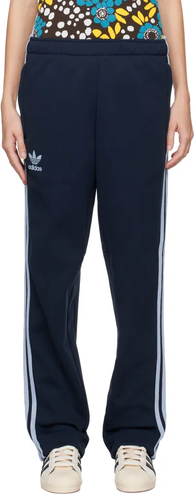 Wales Bonner Navy Adidas Originals Edition Fleece Track Pants In Collegiate Navy