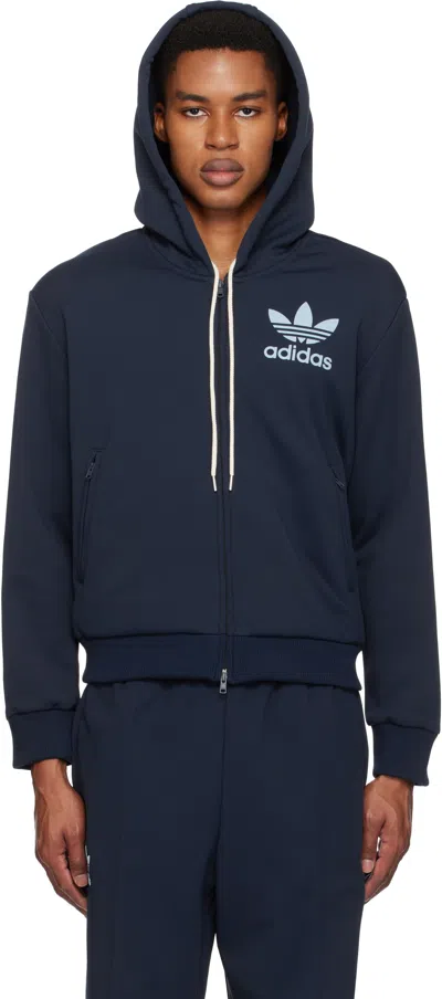 Wales Bonner Navy Adidas Originals Edition Track Hoodie In Collegiate Navy