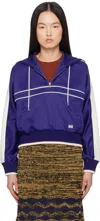 Wales Bonner Navy Mantra Hoodie In Navy / Natural