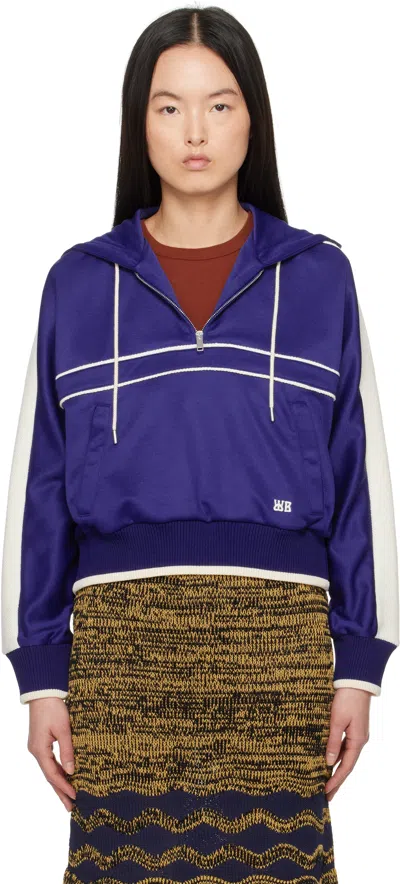 Wales Bonner Navy Mantra Hoodie In Navy / Natural