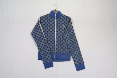 Pre-owned Wales Bonner O1rshd11223 Jersey Jacquard London Tracksuit Top In Blue/black/yellow