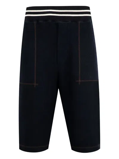 Wales Bonner October Elasticated-waistband Shorts In Blue