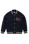 Wales Bonner October Varsity Jacket Navy In Blue
