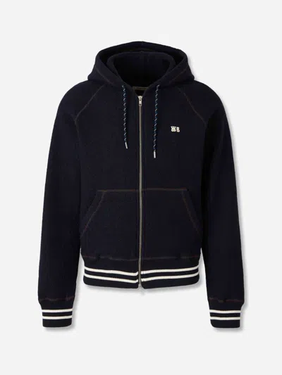 Wales Bonner October Zip Sweatshirt In Blue