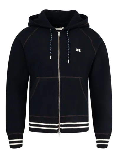 Wales Bonner Prince Hooded Cotton-blend Jumper In Black