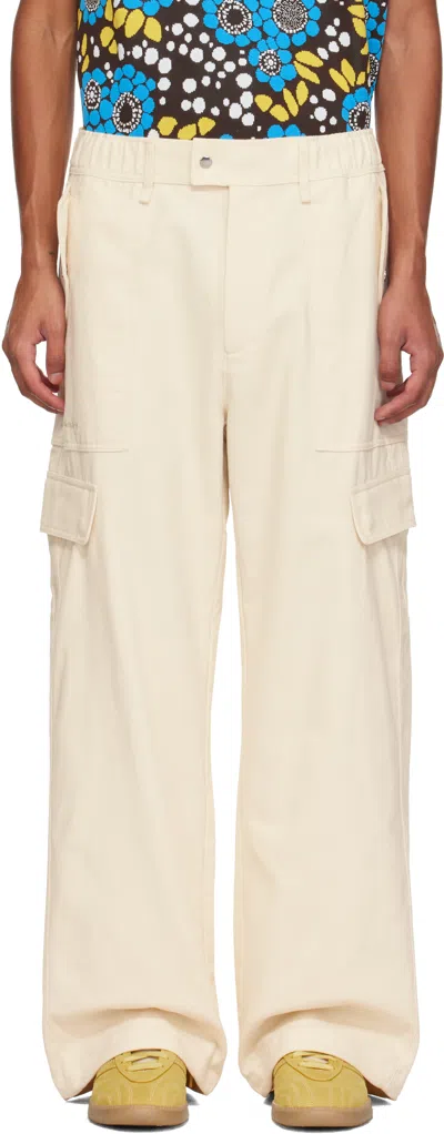 Wales Bonner Off-white Adidas Originals Edition Twill Cargo Pants In Wonder White