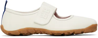 Wales Bonner Off-white Mary Jane Flat Sneakers In 120 Off White