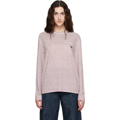 Wales Bonner Hour Embroidered Striped Linen And Cotton-blend T-shirt In Gray