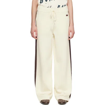 Wales Bonner Gray And White Tide Viscose Poly Knit Pants In Neutral