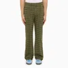 WALES BONNER OLIVE GREEN\/BROWN COTTON POWER SPORTS TROUSERS