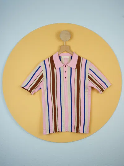 Pre-owned Wales Bonner Optimist Knit Polo In Brown