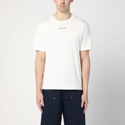 Wales Bonner Organic Cotton Ivory T-shirt With Logo Men In White