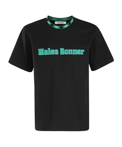 WALES BONNER WALES BONNER LOGO PATCH CREWNECK T-SHIRT