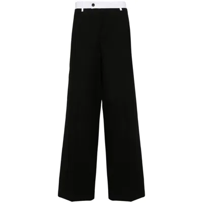 Wales Bonner Rise Wool Straight Pants In Black