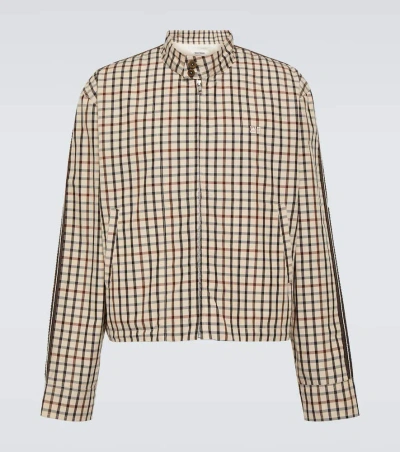 Wales Bonner Path Harrington Checked Cotton Jacket In Brown