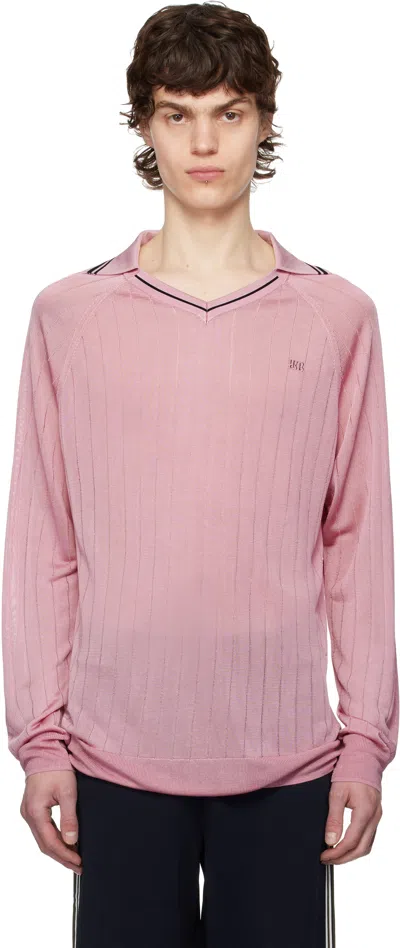 WALES BONNER PINK ROOTS POLO