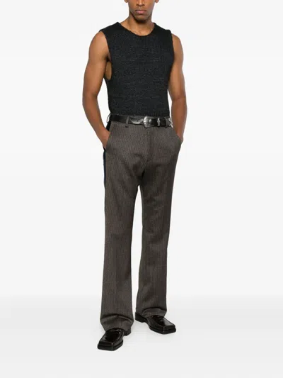 Wales Bonner Pinstripe Trousers In Multi