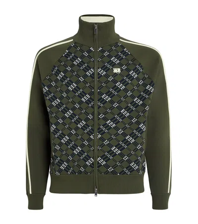 Wales Bonner Power Check Track Jacket In Green