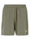 Wales Bonner 'dynamic Patterned Side Stripe Elastic Waistband Shorts' In Green