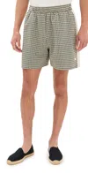 Wales Bonner Power Shorts 5 Beige/dark Green/brown In Beige/dark Green/brown
