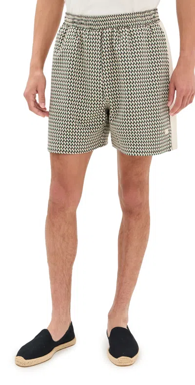 Wales Bonner Power Shorts 5 Beige/dark Green/brown