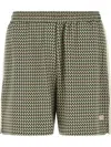 Wales Bonner 'dynamic Patterned Side Stripe Elastic Waistband Shorts' In Multi