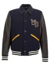 Wales Bonner Prince Varsity Jacket In Blue/brown In Black