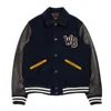 Wales Bonner Prince Varsity Jacket In Blue/brown In Marrone/blu