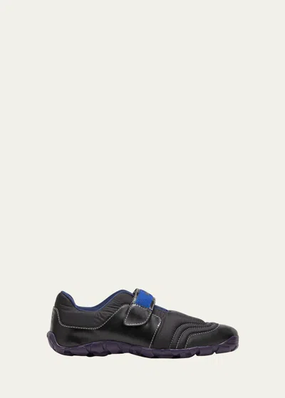 Wales Bonner Quilted Nylon Grip-strap Runner Sneakers In Black